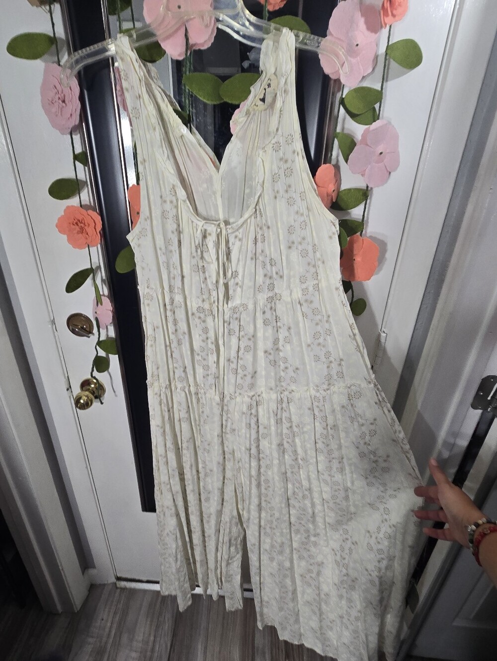 Jaase Floral Bohemian Style Jumpsuit Wide Leg Tiered Sz Small